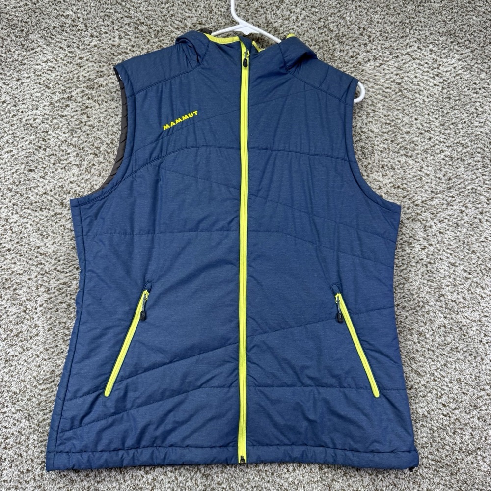 Mammut Ellis Vest Women's XL Blue Full Zip Insulated Primaloft Jacket Hooded